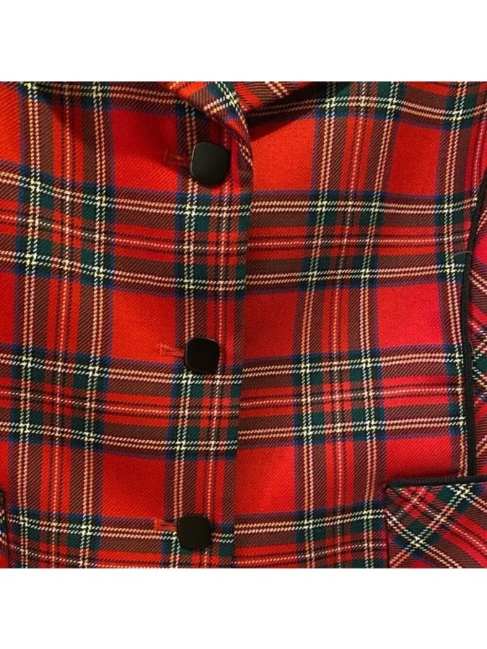 Pendleton Royal Stewart Plaid Tartan Red Blazer Size 16 Petite Wool Vintage - Picture 5 of 12